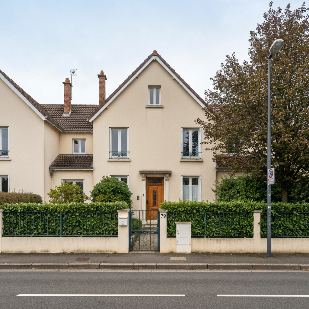 Vue extérieure de la rue du Docteur Calmette à L'Haÿ-les-Roses, montrant des bâtiments et la voie publique