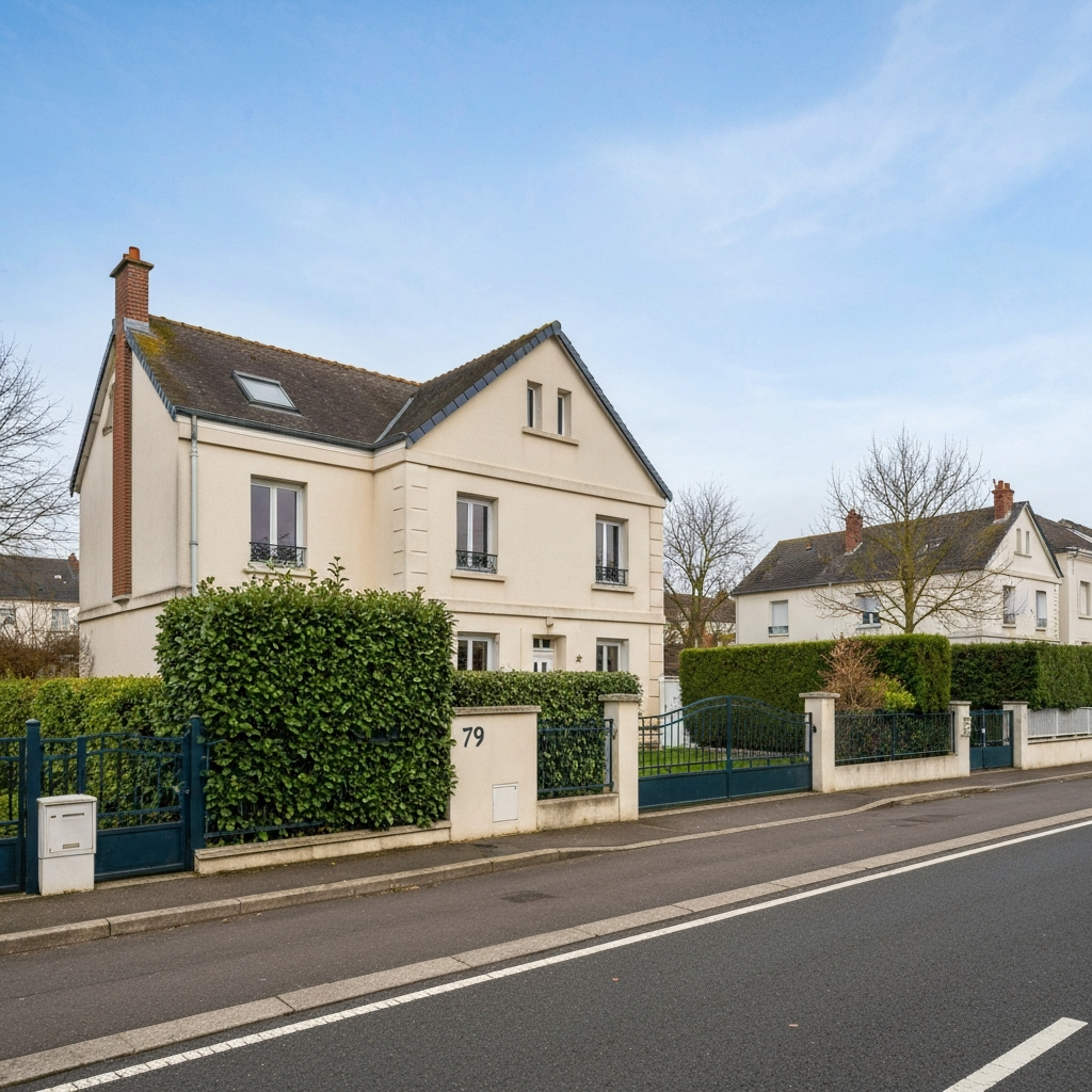 Vue de la rue Dispan à L'Haÿ-les-Roses avec indication des prix au mètre carré