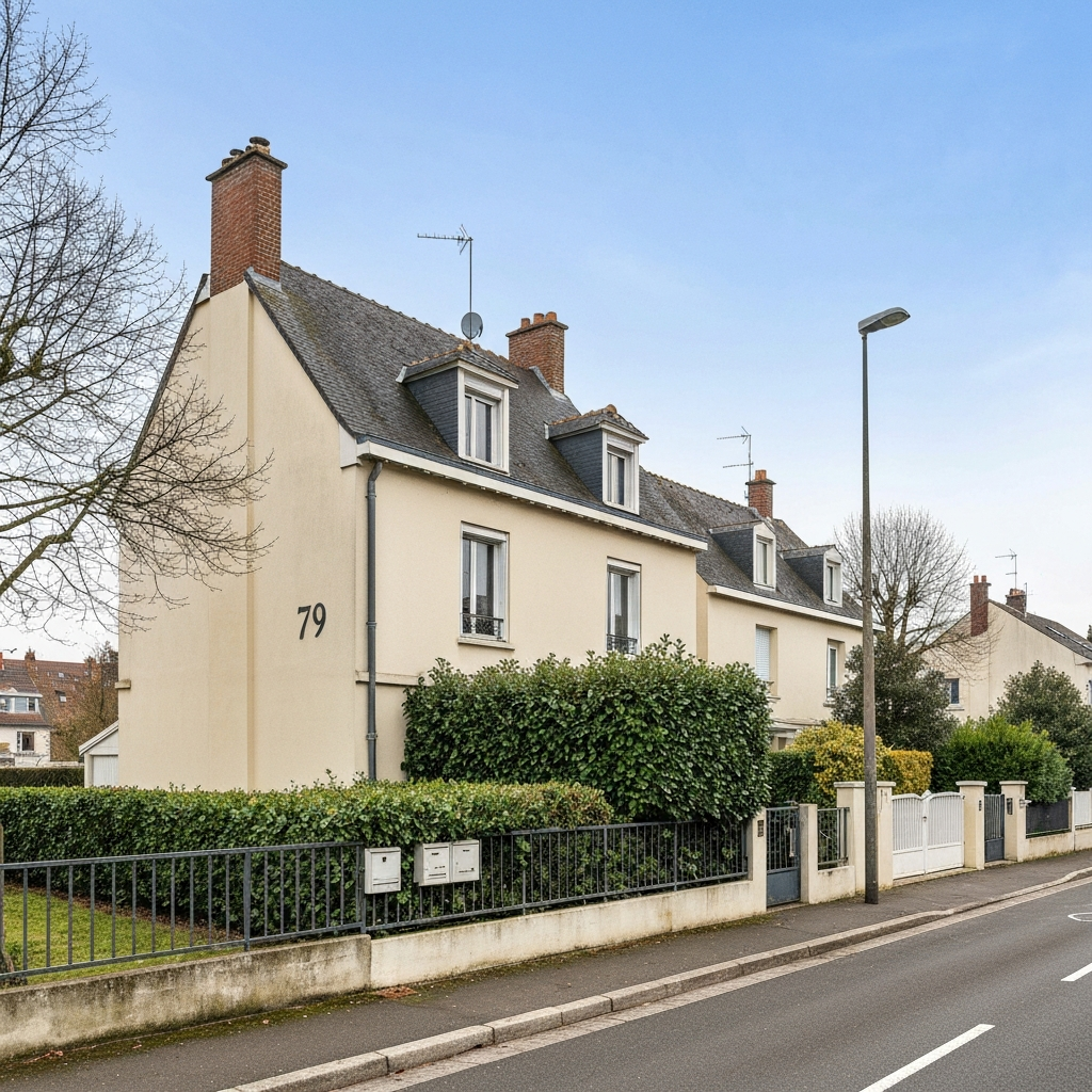 Vue de la rue du Général Castelnau à L'Haÿ-les-Roses 94240 avec indication du prix au mètre carré