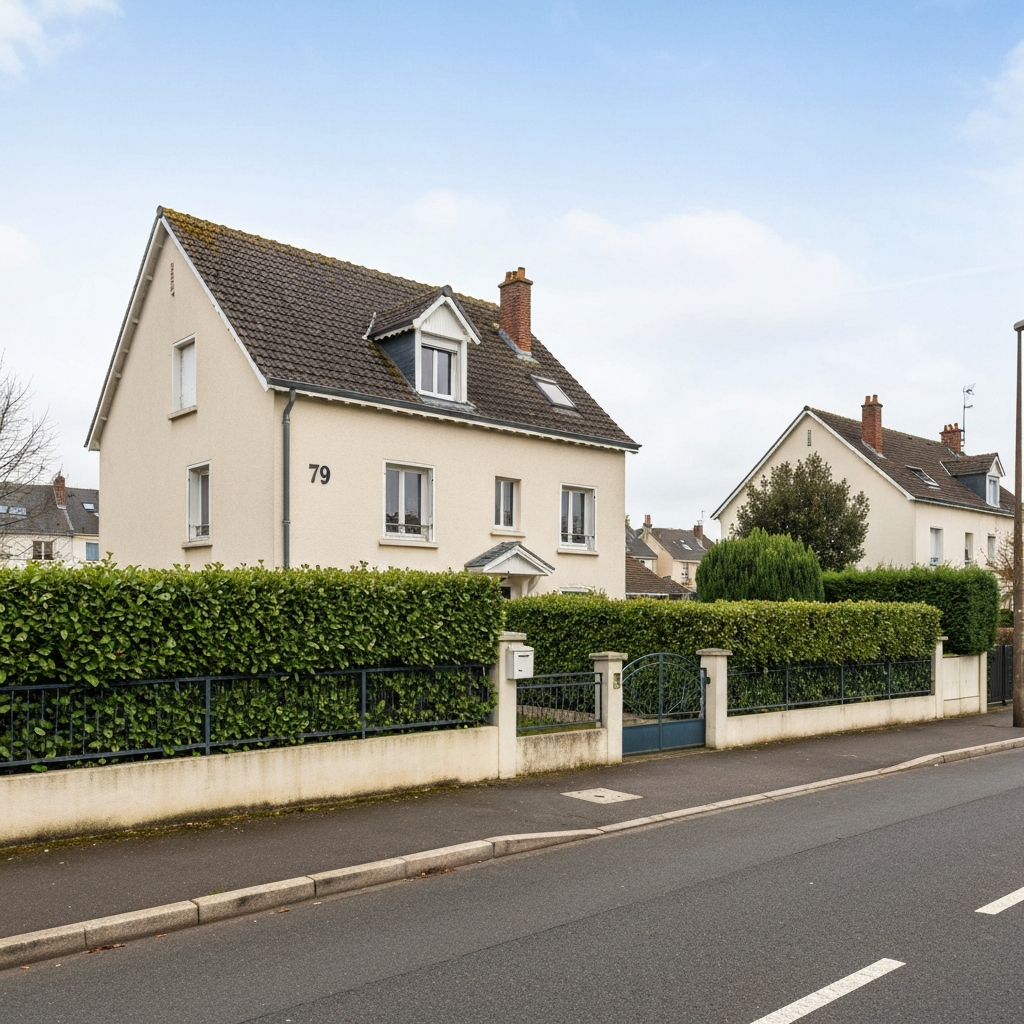 Vue de la Rue du Puits à L'Haÿ-les-Roses avec indication du prix au mètre carré