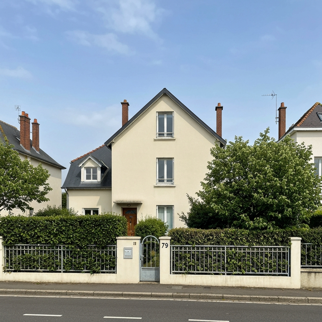 Vue de la façade d'une maison située rue Lucie Aubrac à L'Haÿ-les-Roses 94240