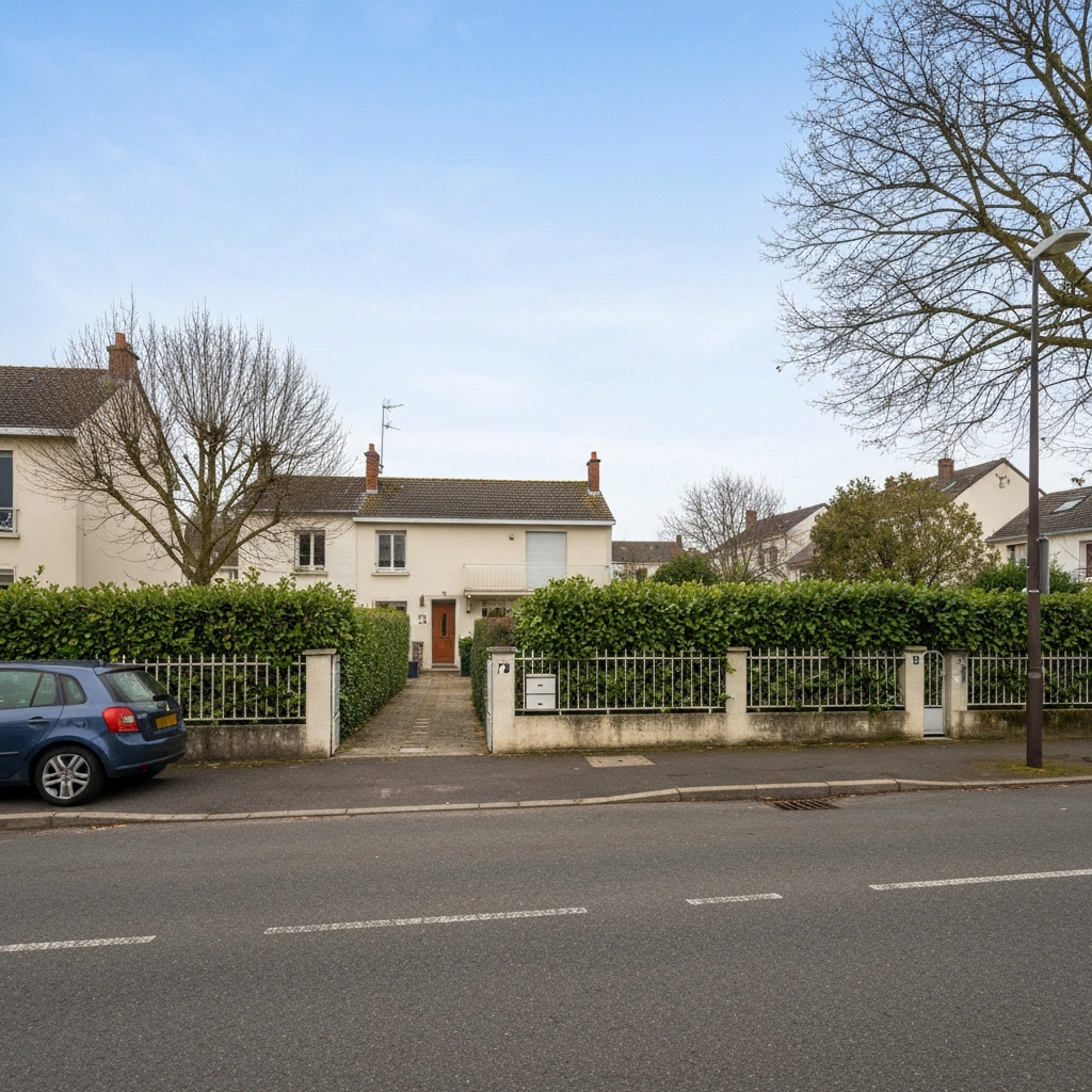 Vue de la rue Henri Thirard à L'Haÿ-les-Roses avec indication du prix au mètre carré