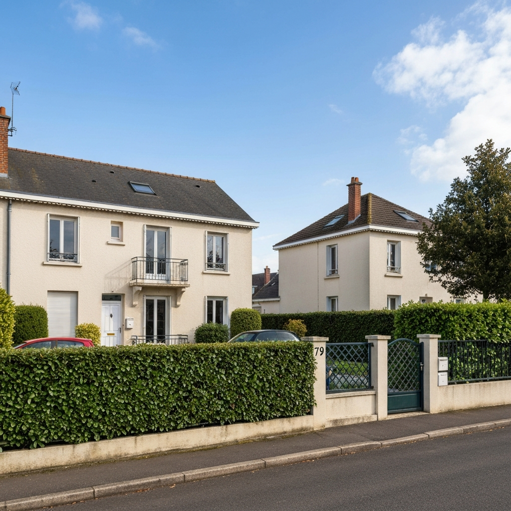 Vue de la Rue Leforestier à L'Haÿ-les-Roses, avec indication du prix au mètre carré